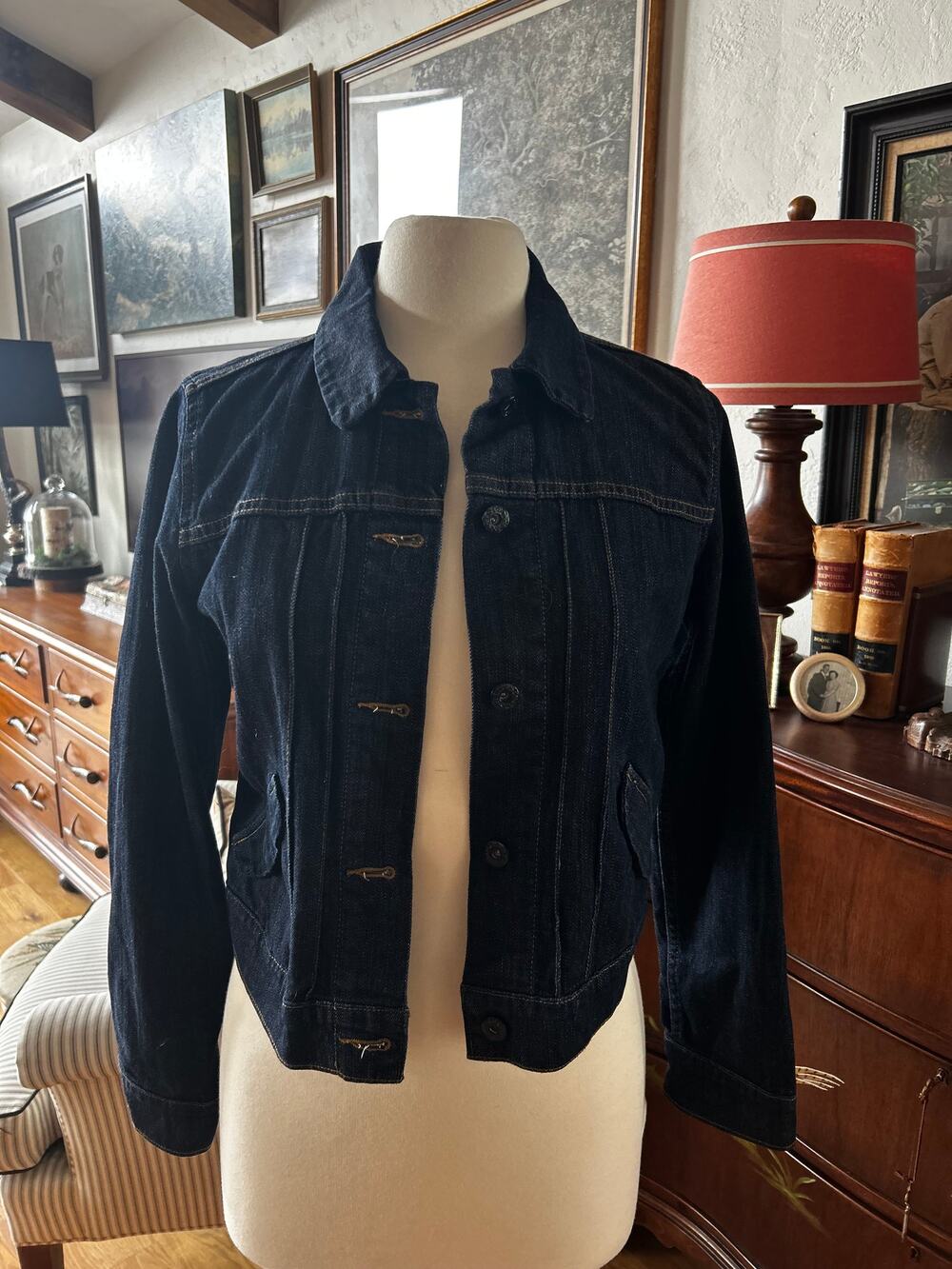 Vintage Levi's Engineered Denim Jacket Dark Wash Y2K Utility Trucker